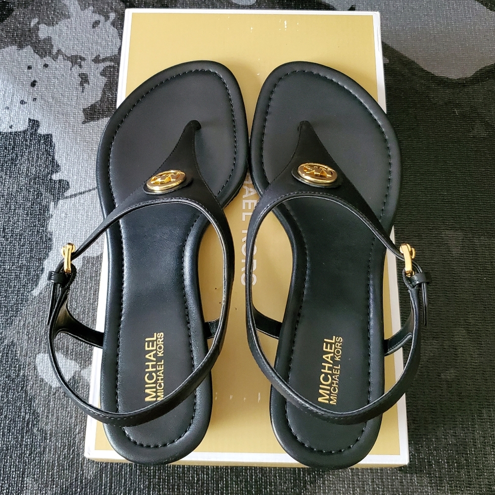 Michael Kors Ramona Wedge Sandals in Black - Picture 5 of 10